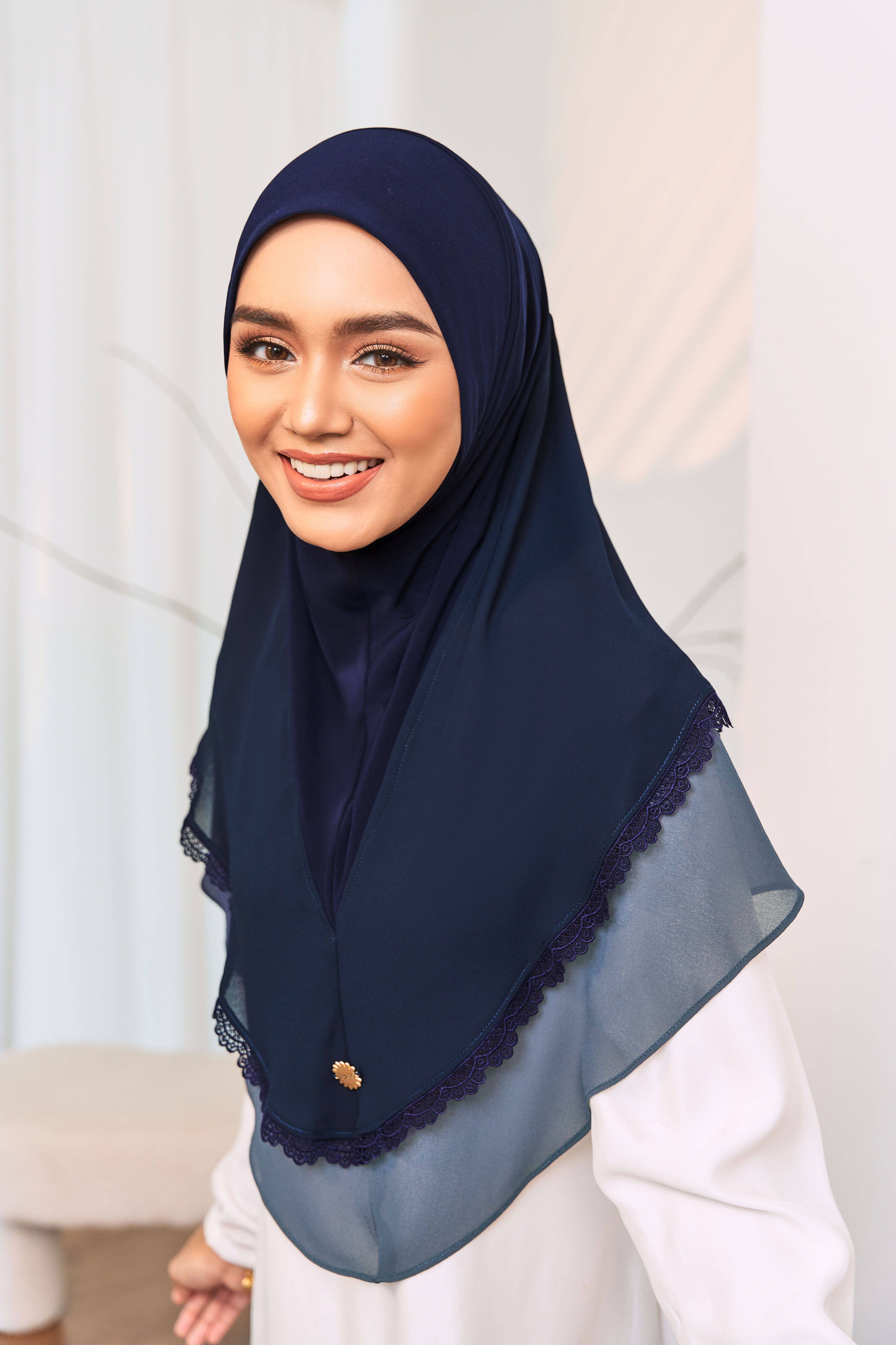 WARDA Tudung Sarung in Navy Blue